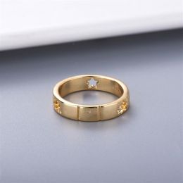 luxury- Simple Style Couple Ring Personality for Lover Ring Star Fashion Ring High Quality Silver Plated Jewelry Supply294K