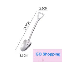 Quality Coffee Spoon Cutlery Set 304 Stainless Steel Retro Iron Shovel Ice Cream Scoop Creative Spoons tea-spoon Fashion Tableware EE