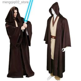 Theme Costume Unisex Halloween Jedi/Sith Knight Cloak Cosplay Adult Kids Hooded Robe Cloak Cape Halloween Cosplay Come Cape Q231010