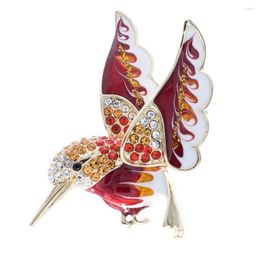 Brooches Cute Hummingbird Brooch Animal Broach Crystals Rhinestone Pins For Women Jewellery Accessories Birthday Gifts 2493