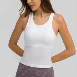 Yoga Clothes Women Ebb to Street Tank Tops lu-40 I-shaped back Yoga Vest with Paded Bra Sports Running Fitness Racerback Gym Cloth2628