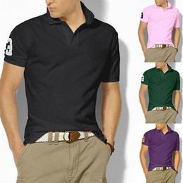 New high quality men Fashion crocodile Brand Collar Autumn Casual Mens Shirt sleeve polo shirt cotton poloS shirt300D