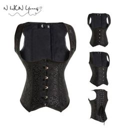Sexy Corset Red Black Waist Corsets and Bustiers Steampunk Plus Size Lace Corset Cuero Sexy Lingerie 6XL SX032234z