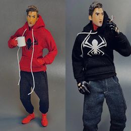 Military Figures 1/12 Fashion Loose Men's Clothes Printed Sweater Sweatshirt Casual Hoodie Pants Jeans Model for 6 inches Miles Action Figure 231009