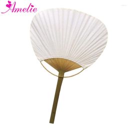 Party Favour 50Pcs DIY Decoration Wedding Favours Paddle Fan Round White Paper Hand Baby Shower Guest Gift