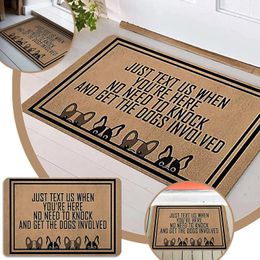 Carpets Front Door Mat Welcome JUST TEXT US WHEN YOU'RE HERE Machine Washable Non-Slip Backing Bathroom Kitchen Decor Area Rugs