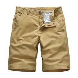 Men's Shorts Vintage Short Man Cotton Style Pants Bermuda Male Straight Work Casual Beach Khaki Trouser Cargo Men1257z