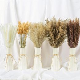 Decorative Flowers Pampas Grass Decor Fluffy Wedding Arrangement Decoration Artifical Long-Lasting Dried Bouquet For Boho Home