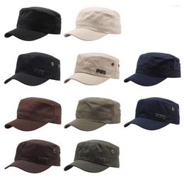 Ball Caps 1PC Men Military Cap Adjustable Classic Plain Hats Vintage Army Cadet Breathable Summer Sunscreen Sun Protective Casual Hat