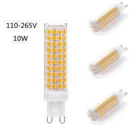 10W 1100LM G9 LED AC100V-265V No Flicker 124LEDS Bulb SMD2835 PC Ceramics Chandeliers Light Whites Warm White Lighiting LEDs Lamp LL