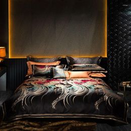 Bedding Sets Black Gold European Vintage Jacquard Embroidered Brocade Egyptian Cotton Luxury Set Duvet Cover Bed Sheet Pillowcases