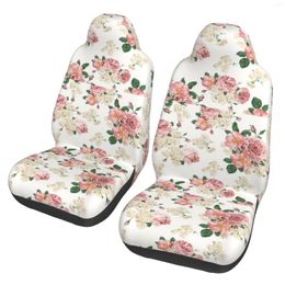 Car Seat Covers Pink Flower For Women Universal Auto Front Seats Protector Fits SUV Sedan Truck