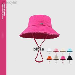 Brim jacq Holiday jacquemes jacquemly Sling Jacquemu Hat Designer Hat Big Casquette Fisherman Bucket Hat Burr Summer Washing Sunscreen Sunshade Hat