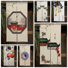 Curtain Chinese Style Landscape Door Curtains Art Painting Doorway Living Room Partition Drape Entrance Hanging Half-Curtain