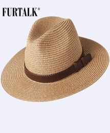 Summer Hat for Women Men Panama Straw Beach Hats Fedora UV Sun Protection Capchapeau femme T2007157298508