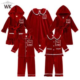 Pajamas Toddler Baby Boys Girls Velvet Christmas Set Kids Winter Holiday Clothing Suit Add Your Text Name Sleepwear Customized 231010