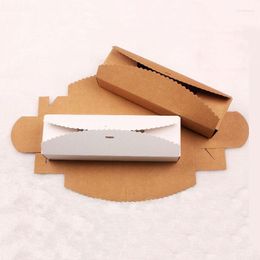 Gift Wrap 30pcs/lot Large Kraft Paper Macarons Box White Cookies Cake Packaging Boxes Rectangle Biscuits Pastry