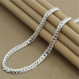 High Quality Brand New Womens Mens Male Female 925 Sterling Silver Figaro Chains Necklace Necklaces Pendant Chain Link Pendants KX2338