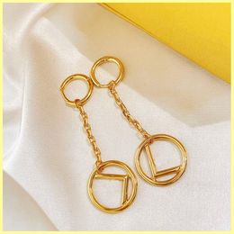 Hoops Earrings Fashion 925 sterling silver Dangle Earring for Women With Box Jewellery Luxury gold Earring Designer Letters F Studs 276h
