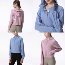 Lu-841 Felpe con cappuccio sportive da yoga Cappotto ampio con cappuccio da donna Running Fitness da donna a maniche lunghe