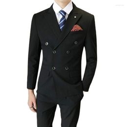 Men's Suits S-5XL (suit Vest Trousers) High-end Double-breasted Business Banquet British Style Fashion Professional Three-piece Suit