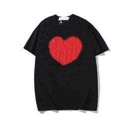 Summer 100% Cotton Trendy T-shirt splash ink love pattern fashion high street men and women pure cotton round neck G11152171