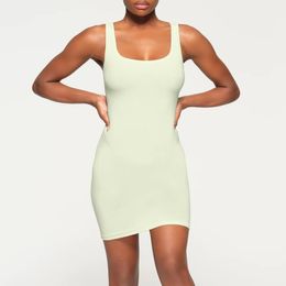 Women's Solid Colour Dress Slim Sexy Dress Sensual and Stylish Sleeveless Colourful Dress for Ladies Women's Clothing