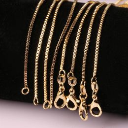 5 pcs Fashion Box Chain 18K Gold Plated Chains Pure 925 Silver Necklace long Chains Jewellery for Children Boy Girls Womens Mens 1mm269U