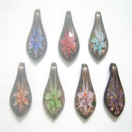 10pcs lot Multicolor murano Lampwork Glass Pendants For DIY Craft Fashion Jewellery Gift Mix Colours PG9255b