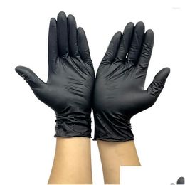 Disposable Gloves 100 Pcs/Box Black Latex Oil-Proof Nitrile For Work Kitchen Household Washing Dishes Garden Cleaning Drop Delivery Otkce