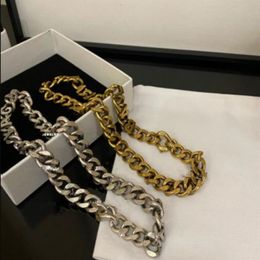 21ss Italian design B metal letter necklace wide version thick chain retro men's and women's Jewellery hip hop Street acce281D