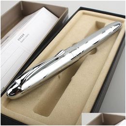 Fountain Pens Wholesale Fountain Pens Sier Engraving Pen 0.38Mm 0.5Mm Selling Ink Gift High Quality Student Supplies Calligraphy Offic Dhmke