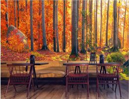 Wallpapers Custom Po Designs 3d Wall Murals Wallpaper Autumn Mountains Forest Painting Decor For Living Room