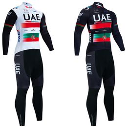 2024 Portugal Team Cycling JERSEY Bibs Pants Suit Men Women Ropa Clclismo UAE Pro Thermal Fleece BICYCLE JACKET Maillot Clothing