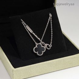 collana Nuova collana con ciondolo moda classica per collana con ciondolo quadrifoglio da donna Collana di alta qualità con gioielli firmati placcato oro 18 carati regalo per ragazza