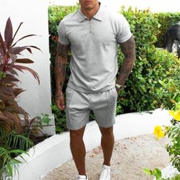 Men's Tracksuits 2021 Men Casual Set Fashion 2 PCS Sweat Suit Short Sleeve T-shirt Shorts Sets Male Sportswear Tracksuit Summ294i
