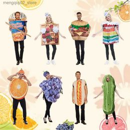 Theme Costume Reneecho Carnival Party Adult Funny Food Come Halloween Couple Comes Pizza Donut Cosplay Outfit Purim Holiday Dress Up Q240307