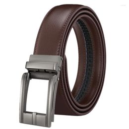 Belts LannyQveen Style Genuine Leather Belt Men's Automatic Buckle Alloy Cowhide For Men Casual High Quality