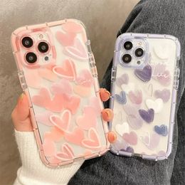 Cell Phone Cases Clear Case For iPhone 11 15 Plus 12 13 14 Pro Max XS X XR 6 7 8 SE 2020 2022 Fundas Cute Love Heart Soft Shockproof Cover 231010