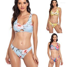 Women's Swimwear Sexy Two Piece Swimsuit Floral Print Swim Bottom Bathing Suit Female Summer Beach Wear