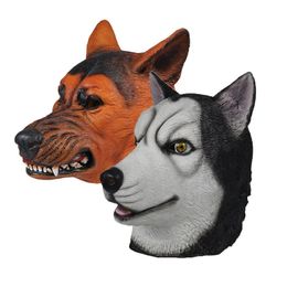 Other Event Party Supplies Halloween Christmas Sheepdog Husky Latex Mask Headgear Party Funny Mask Stage Props Masquerade Full Face Mask 231009