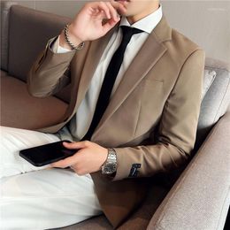 Men's Suits 2023 Boutique Business Fashion Handsome Slim Texture High-grade Dark Striped Suit Casual Jacket