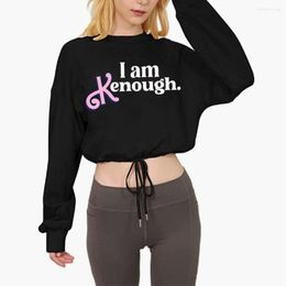 Women's Hoodies I Am Kenough Sweathsirt Woman Crop Tops Girls Fashion Shirts Enough Hoodie