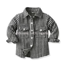 New College Style Children Clothes Autumn Spring Long Sleeved Cotton Toddler Boys Girls Casual Shirt Plaid Kids Clothing