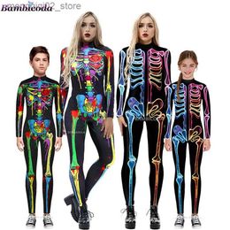 Theme Costume Halloween Scary Cosplay Mommy and Me Clothes Sexy Female Anime Cosplay Fancy Outfits Skeleton Jumpsuits Baby Girl Scary Come Q231010