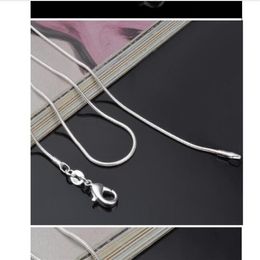 Snake chain Promotions 925 Sterling Silver Smooth Snake Chain Necklace Lobster Clasps Chain Jewelry Size 1mm 16 18 20 22 24 inch266y