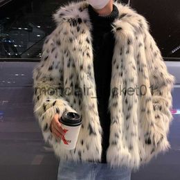 Men's Leather Faux Leather Autumn and Winter New Mens casual Jacket Imitation Fur Coat Fashion Youth Personality Trend Spot Long Hair Coat Party Plush Coat J231010