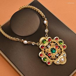 Pendant Necklaces Vintage Necklace Female Court Style Coloured Glass Pearls