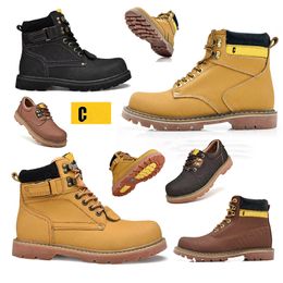 дизайнерские ботинки для мужчин, рабочие ботинки второй смены со стальным носком, черные, хаки, желтые, с высокой снежной подошвой, женские зимние теплые кроссовки, кроссовки, ботинки из овчины