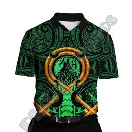 Men's Polos Custom Name Zealand Maori Aotearoa Tattoo DPrint Harajuku Streetwear Casual Collar Polo Shirts Summer Short Sleeves C